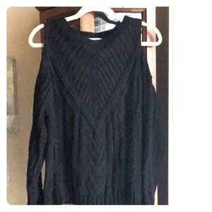 Black cold shoulder sweater